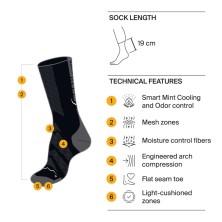 Calcetines Buff Coolnet Crew CC Graphite características principales