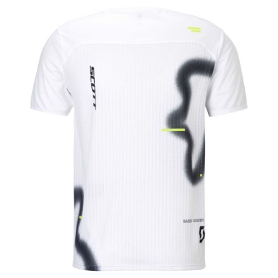 Camiseta manga corta Scott RC Run hombre blanco negro ultraligera y de secado rápido
