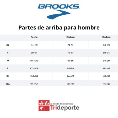 Brooks tallaje partes de arriba hombre