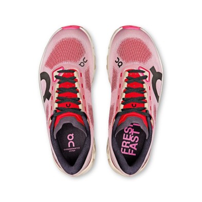 Zapatillas On Running Cloudmonster Hyper mujer rojo rosa crema