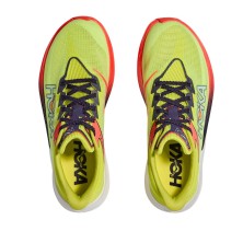 Zapatillas Hoka U Rocket X 3 Neon Yuzu/ Squid Ink empeine de malla técnica