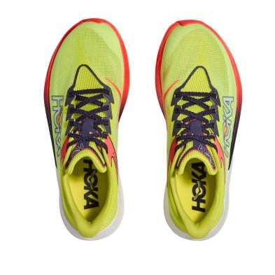 Zapatillas Hoka U Rocket X 3 Neon Yuzu/ Squid Ink empeine de malla técnica