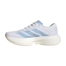 Zapatillas Adidas Adizero Evo SL Woven mujer White Clear Blue Matte Gold