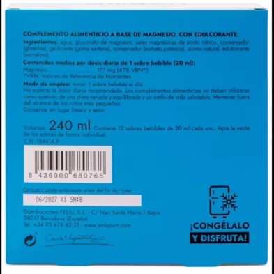 Ana Maria Lajusticia Amlsport Magnesio Total Gel 12 uds composición