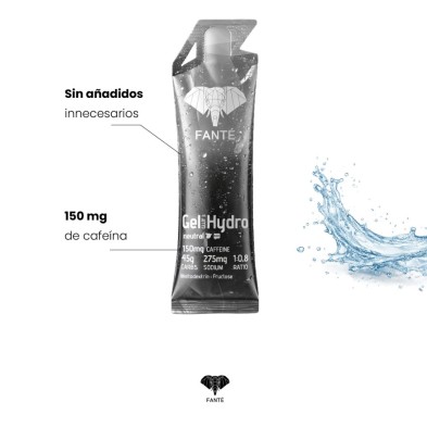 Gel energético Fanté Hydro 45 Glut 5 con cafeína Neutro con carbohidratos, cafeína y sodio