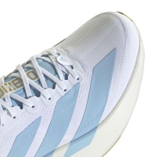 Zapatillas Adidas Adizero Evo SL Woven Hombre White/ Clear Blue/ Matte Gold empeine téxtil con cordones