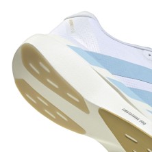 Zapatillas Adidas Adizero Evo SL Woven Hombre White/ Clear Blue/ Matte Gold mediasuela superligera