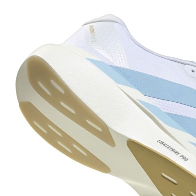 Zapatillas Adidas Adizero Evo SL Woven Hombre White/ Clear Blue/ Matte Gold mediasuela superligera