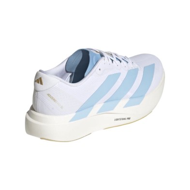 Zapatillas Adidas Adizero Evo SL Woven Hombre blanco azul cielo dorado