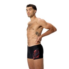 Bañador short Medley Logo Aquasport hombre Black/ Red