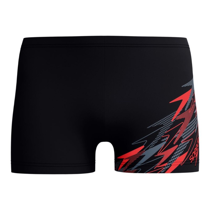 Bañador short Medley Logo Aquasport hombre Black/ Red