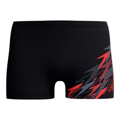 Bañador short Medley Logo Aquasport hombre Black/ Red