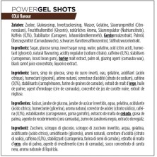 Gominolas Power Gel Shots PowerBar Cola Cafeína ingredientes