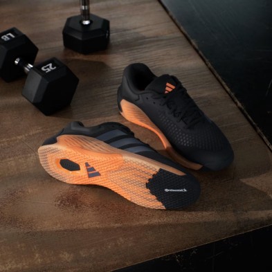 Zapatillas entrenamiento Adidas Dropset 4 Hombre Core Black Aurora Onix Lucid Orange suela multifuncional de caucho continental