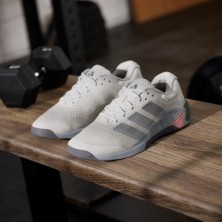 Zapatillas entrenamiento Adidas Dropset 4 Hombre gris plata naranja suela multifuncional de caucho continental