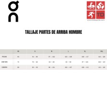tallaje partes de arriba hombre On Running