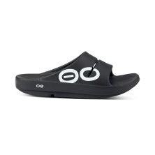 Sandalias Oofos Ooahh Sport negra lateral