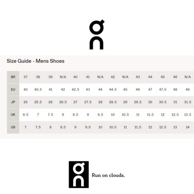 tallaje On running calzado hombre