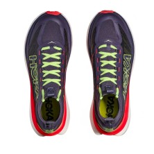 Zapatillas Hoka Tecton X 3 hombre Squid Ink/ Neon Flame fabricación con cordones de cinta