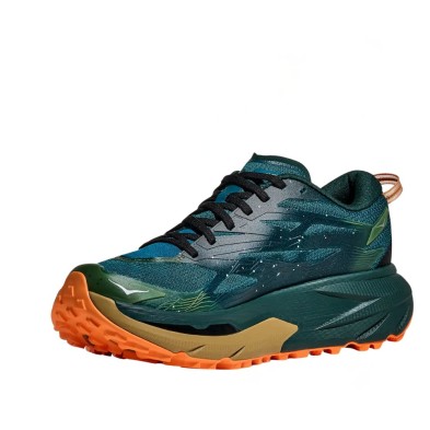 Zapatillas Hoka Mafate 5 Hombre verde oscuro, mostaza y naranja