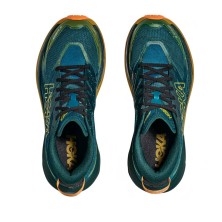 Zapatillas Hoka Mafate 5 Hombre Tidal Wave Mustard Seed empeine elástico y dinámico par