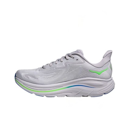 Zapatillas Hoka Clifton 10 hombre Ash Grey/ Neon Green perfectas para entrenar a diario