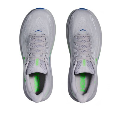 Zapatillas Hoka Clifton 10 hombre Ash Grey/ Neon Green mejor ajuste en el antepié