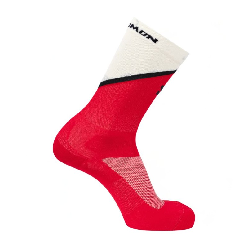 Calcetines Salomon Pulse Crew unisex Fiery Red/ Vanilla Ice