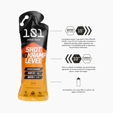 Shot No-Kramp Level - sabor Energy 61g nutrición
