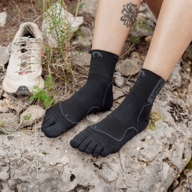 Calcetines Lurbel Desafio Toe Four Negro Gris Marengo fivefingers