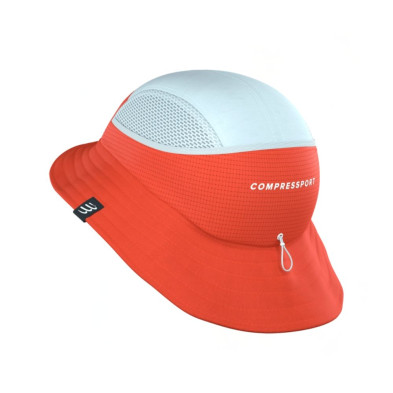 Gorra running Compressport Stayfresh Ice Bob Tigerlily Star White cubre orejas y cuello