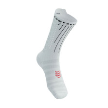 Calcetines Compressport Aero socks White/ Fluo Red