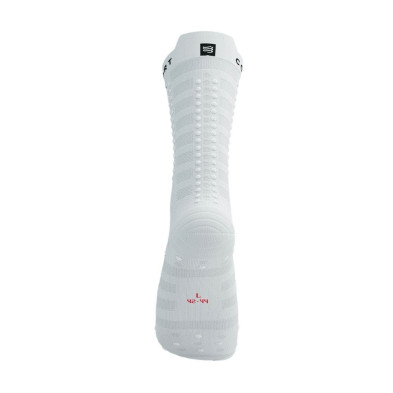 Calcetines Compressport Aero socks White/ Fluo Red pies frescos, secos y confortables