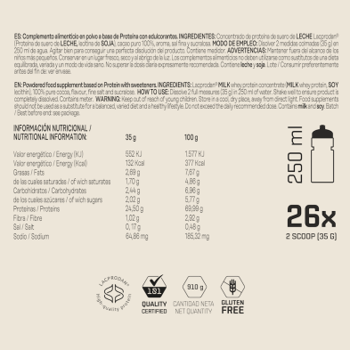 proteina whey lacprodan chocolate 101 other level ingredientes