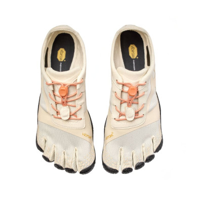 Zapatillas Fivefingers Vibram KSO EVO hombre color crema negro y cordones naranja