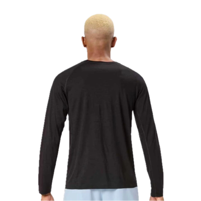 Camiseta Manga larga Merino hombre Black espalda