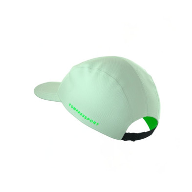 Gorra running Compressport 5 Panel verde lima