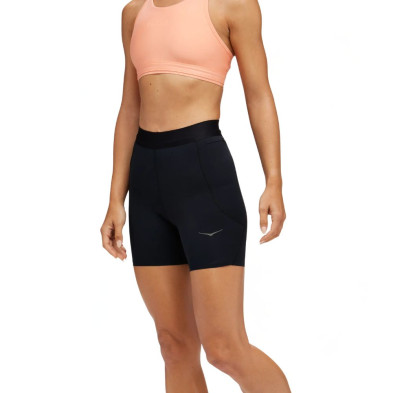 Malla corta Hoka Novafly Knit Short 6 mujer Black tiro largo de 15 cm