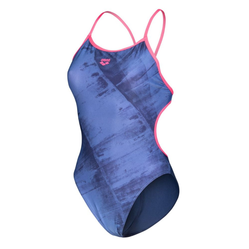 Bañador de natación Arena Performance Arch Lace Back Multi Blue Navy Shocking Pink