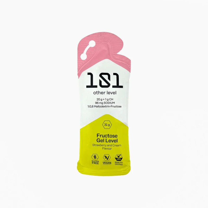 Gel energético Fructose fresa crema 31 grs frontal