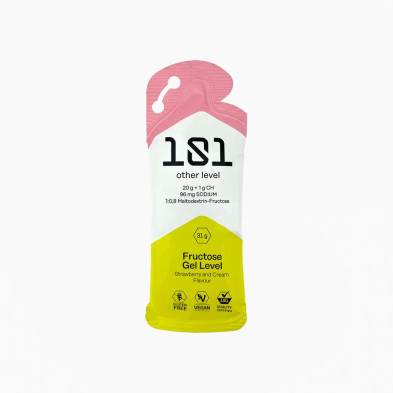 Gel energético Fructose fresa crema 31 grs frontal