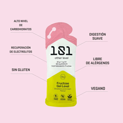 Gel energético Fructose fresa crema 31 grs