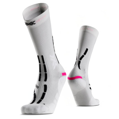 Calcetines X-Bionic X-Socks Trail Anatomix Crew X Blanco X Negro y rosa fucsia