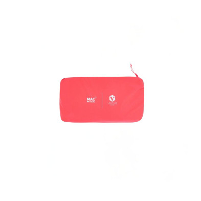 Chaqueta impermeable Mac in Sac Ultralite mujer Neon Watermelon plegada en su propio bolsillo derecho