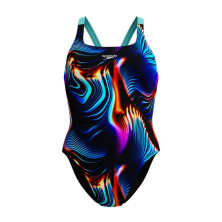 Bañador de natación Speedo Club Training Allover Digital Leaderback Black Blue
