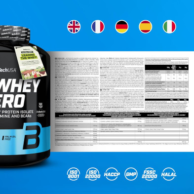 Iso Whey Zero Lactose Reduced proteína en polvo 1816 gr. Fresa