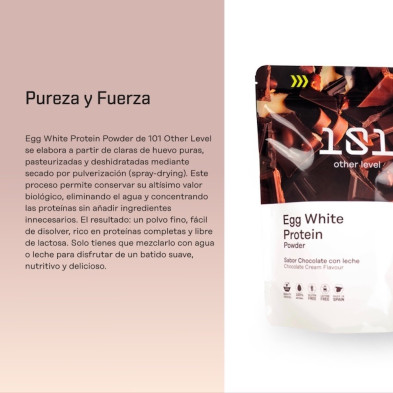 Proteína Egg white Powder chocolate 101 other level lectura