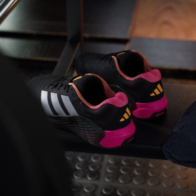 Zapatillas entrenamiento Adidas Dropset 4 Hombre negro plata rosa mantienen la forma bajo carga