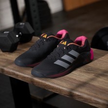 Zapatillas entrenamiento Adidas Dropset 4 Hombre Core Black Iron Metallic Shock Pink para entrenamiento de fuerza en gimnasio