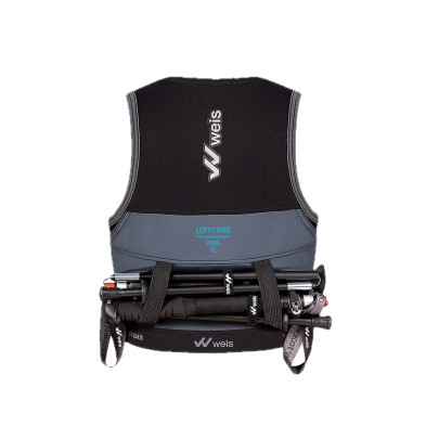 Chaleco Lefty Pro 7 L Vest negro / cyan con palos